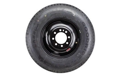 16'' Goodride Radial Tire ST235/80R16 and 16'' Tandem Dual Gray Rim 8-lug  on 6.5'' | Fayette Trailers LLC